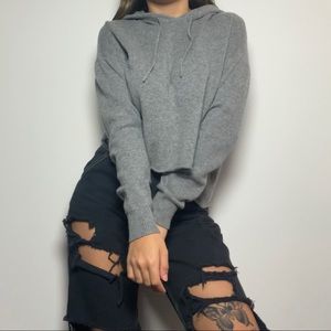 Brandy Melville Cropped Hoodie Sweater